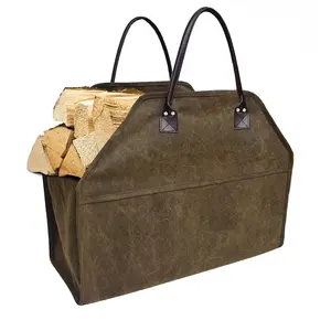 Free Sample Factory-priced, portable, durable canvas, multipurpose, firewood storage <b>log</b> carrier bag - Product Image 4