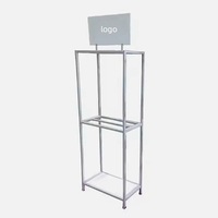 Support de présentation double face en métal léger pour extensions capillaires et perruques, personnalisable avec logo, pour salon de coiffure - Offre Spéciale