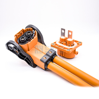 Connecteur EV Amphenol HVSL1000022A1H8, 2 pôles, haute tension HVIL, 10 mm, 250 A, boîtier orange, montage sur réceptacle, protection IP67, automobile