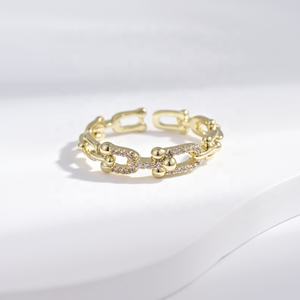 Anillos ajustables de plata de ley 925 al por mayor, personalizados para mujer, chapados en oro de 18k, con esmalte rojo y negro. - Product Image 5