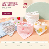 Bandana triangulaire en coton imprimé personnalisé pour animaux de compagnie, avec emballage sur mesure pour les commandes de distributeurs