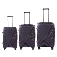 Valise élégante en PP rigide, valise de voyage tendance de couleur unie avec design léger et extensible, 360 °    Roues et serrure TSA