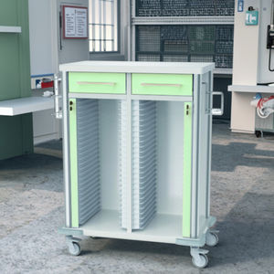 Современная 50-слойная тележка для медицинских записей, 4 ролика, 2 ящика, центральный замок, алюминиевый сплав + нержавеющая сталь, медицинская больница - Product Image 5