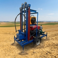 Foreuse hydraulique portable DTH de 200 m montée sur remorque pour puits d'eau, avec pompe, moteur et composants essentiels