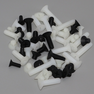 Tornillos de Cabeza Plana con Ranura Cruzada de Nailon PA66 de Alta Calidad, M2.5 - M6, Blancos y Negros, DIN 965, Pernos de Plástico - Product Image 2