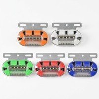 Feu de position latéral LED double COB ovale pour camion et remorque, avec support en aluminium, couleurs ambre, blanc, vert, rouge, bleu, 24V, étanche pour poids lourds