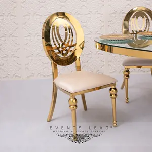 最新设计精致不锈钢金色椅子