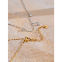 Collier chaîne en acier inoxydable minimaliste élégant JINYOU 4254 avec zircon plaqué or 18 carats PVD de haute qualité pour femmes
