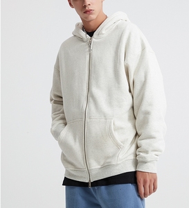 Vente en gros 400gsm sweat à capuche surdimensionné en polaire double fermeture éclair sans cordon de serrage Oems Zipper Hoddie noir sweat à capuche <span class=keywords><strong>zippé</strong></span> pour hommes - Product Image 2