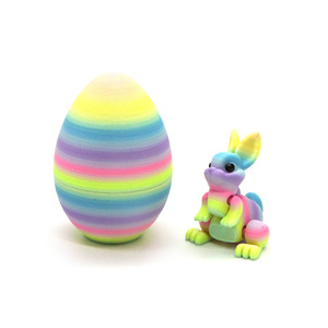 Modèle de jouet décoratif de bureau créatif, lapin et œuf imprimés en 3D, articulés, best-seller transfrontalier pour Pâques - Product Image 6