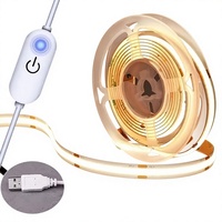 Lampu Strip Sentuh USB COB 5V Lebar 8mm Multi-Warna IP20 Dapat Diredupkan Lampu Suasana Latar Belakang TV