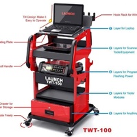 Carrito de Herramientas Multiusos LAUNCH TWT-100 con Diseño de 5 Niveles y Ruedas para Taller de Reparación de Automóviles