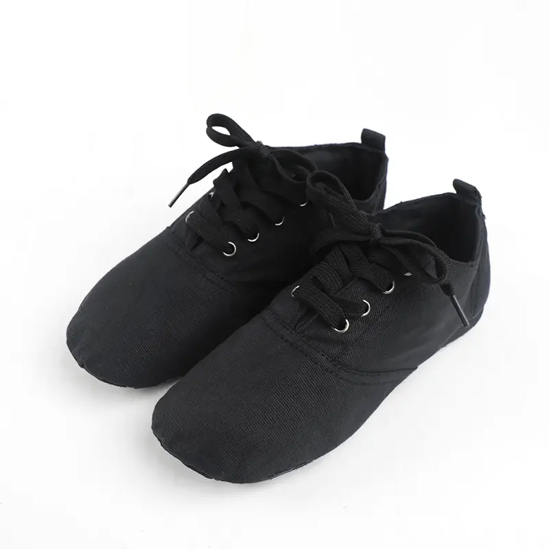 I bambini Le Donne Black Lace Up Scarpe Da Ballo della Tela di Canapa Unisex Scarpe Jazz