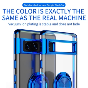 เคสโทรศัพท์ซิลิโคน TPU นิ่มใสหรูหราพร้อมแหวนชุบปกหลังสำหรับ <span class=keywords><strong>Google</strong></span> <span class=keywords><strong>Pixel</strong></span> 7A <span class=keywords><strong>7</strong></span> Pro 6A 5A 5G - Product Image 4