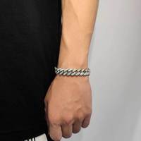 Bracelet cubain Miami rond lisse plaqué or Fulsun en laiton, incrusté de zircons étincelants, fermoir boîte, bijoux de poignet hip-hop pour hommes