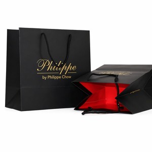 Sacs cadeaux de luxe noirs, roses et blancs pour vêtements, petits sacs de vente au détail, sacs shopping en papier personnalisés pour entreprises avec votre propre logo - Product Image 1