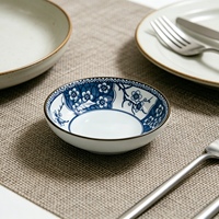 Bol à trempette bleu de haute qualité, plat en céramique uni, vaisselle personnalisable avec logo et design, bol à trempette pour huile d'olive, vaisselle professionnelle