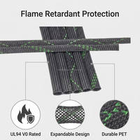 Gaine de câblage extensible tressée en PET ignifuge UL94 V0 pour la protection des faisceaux de câbles automobiles, aériens et ferroviaires