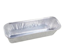 Conteneur rectangulaire profond en aluminium jetable de 184x58x50mm, 330ml, avec couvercle, pour pains de viande, pains, traiteur