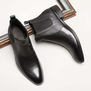 Bottes Chelsea de luxe faites à la main en cuir véritable, style britannique, à bout pointu, légères, pour homme, idéales pour l'hiver - Product Image 5