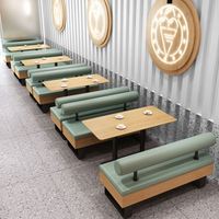 Ensemble de meubles de restaurant et de café au design moderne, canapé, banquette, table à manger pour hôtels, villas, appartements, maisons