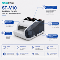 Compteur de billets portable professionnel ST-V10 pour toutes devises, facile à utiliser, machine à compter les billets avec détection UV