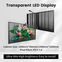 Vitrine Led transparente 3.91-7.81 1000X1000mm 1X1m panneau tenture murale écran numérique pour Film de fenêtre en verre de magasin