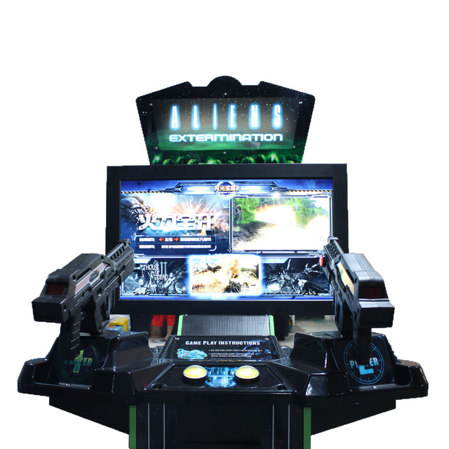 Dual Player Arcade Shooting Game Machine HD Display Coin Operated 'Aliens Extermination' Simulator 1 Year Warranty-for Game