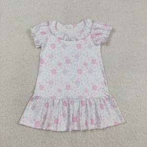 Vestido de Verano para Bebés Niñas, Estampado, Algodón Orgánico Suave, Venta al por Mayor, Moda Infantil, Boutique, Fábrica - Product Image 3