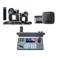 Tenveo Nuevo seguimiento NDI set IP 20x PTZ cámara de conferencia altavoz y micrófono con controlador de teclado IP
