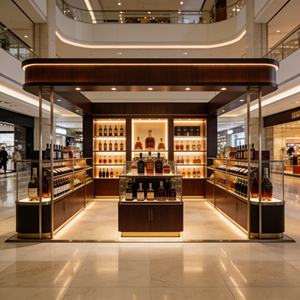 خزانة عرض خشبية للنبيذ مع أرفف قابلة للتعديل للمتاجر - Product Image 6