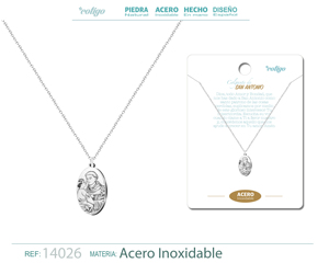 Saint Anthony acciaio inossidabile bella collana pendente vergine icona cattolica per gli uomini e le donne - Product Image 6