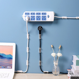 Cable Organizer Desktop Power Strip Cable Management Traceless Nail Free Wire Routing Tool White <b>Polystyrene</b> - Product Image 1