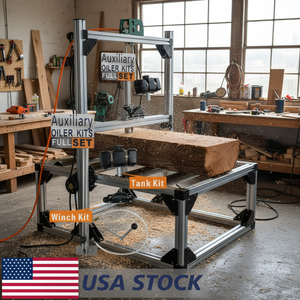 FARMERTEC Attrezzatura Completa Ausiliaria per Oliatura per Segherie a Catena e Lavorazione del Legname con Verricello e Braccio a Leva - Product Image 3