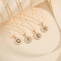 Collier Pendentif Lettre 26 en Pierre Naturelle Perforée, Style Hip-Hop, Plaqué Cuivre, Mode Euro-Américaine Transfrontalière