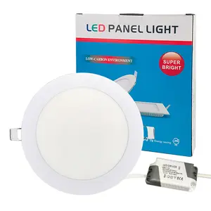 Luminária embutida ultrafina redonda, instalação escondida, 3w, 6w, 9w, 12w, 15w, 18w, 24w, painel de led