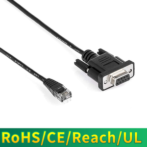 Câble VGA blindé avec gaine en PVC certifié CE RoHS, connecteur DB9 femelle vers RJ45 Ethernet, câble d'extension pour ordinateur - Product Image 2