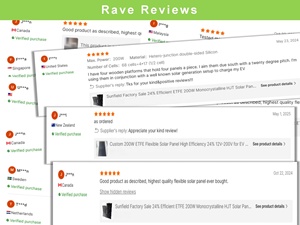 Panneaux solaires flexibles 400W, 340W, 300W, <span class=keywords><strong>200W</strong></span> avec revêtement ETFE à haute transmission lumineuse et autocollant de 3mm <span class=keywords><strong>pour</strong></span> bateaux et toitures - Product Image 4