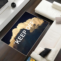 Hype Home Decor Wohnzimmerteppich Getufteter Wollteppich Nassrasen-Bodenmatte Schwarz Weiß Keep Off Typografie Moderne Teppiche