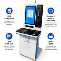 Kioscos de Autopago para Bibliotecas HAUMR con Impresora Térmica Integrada y Escáner de Códigos de Barras, Lector de QR/PDF417/ISBN para Bibliotecas