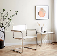 Fauteuil scandinave en acier inoxydable de style Bauhaus 'Mr Popular' pour le bureau, les loisirs et la salle à manger