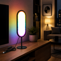 Lumière d'ambiance RGB en forme de U pour ordinateur de bureau, avec changement de couleur, pour le gaming, le streaming en direct et la détection sonore musicale