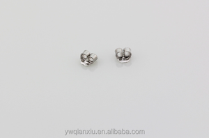 H1902 925 स्टर्लिंग चांदी कान अखरोट तितली लॉक 5.6x4.7mm पीछे गहने निष्कर्ष प्रकार स्पेसर्स सैटिन चांदी का रंग - Product Image 4