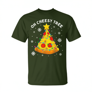 Camiseta Oh Cheesy Tree Christmas Pizza con diseño de comida navideña para hombre - Product Image 2