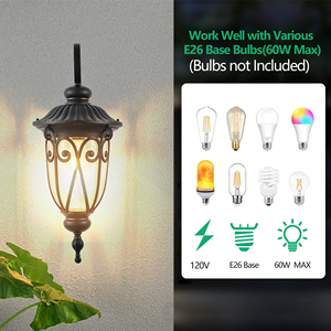 Grandi luci da esterno, lanterne nere da esterno da 23 pollici impermeabili per il portico anteriore per il controllo dell'interruttore della luce del balcone del Garage - Product Image 4