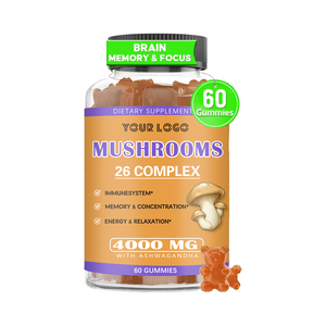 Complément alimentaire nootropique pour stimuler le cerveau, marque privée OEM, gommes à la crinière de lion biologique, complexe de champignons, gommes - Product Image 1