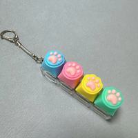Factory Wholesale Keyboard Keychain Fidget Toy Cat Paw Keycap Clicker Fidget Key Chain Decompression Toys Stress Relief Gifts