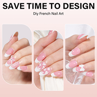 Faux ongles en acrylique en vrac, forme French Press, carrés, ovales, courts, avec pointe blanche, couvrance totale, rose, qualité salon, marque privée, OEM