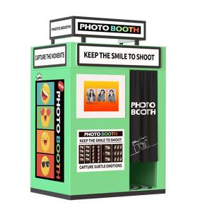 Photomaton moderne vert tout-<span class=keywords><strong>en</strong></span>-un compatible SLR/appareil <span class=keywords><strong>photo</strong></span>, avec écran tactile, impression <span class=keywords><strong>en</strong></span> libre-service, Wi-Fi et télécommande - Product Image 2