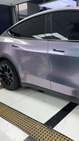 Film Vinyle Adhésif Super Brillant Diamant Gris Capri Violet PET 7,5 mil Épais Style Sportif Effet Changeant de Couleur pour Carrosserie Automobile Rouleau 1,52x17M